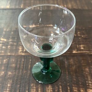 6 Cactus-Stem Margarita Glass - Clear Bowl with Green Stem